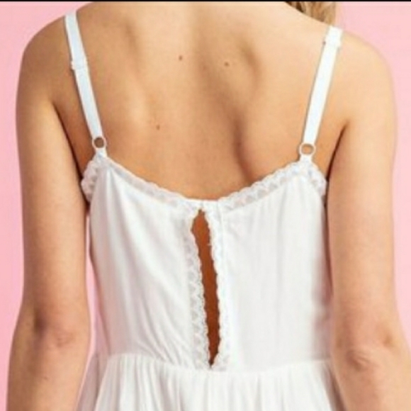 White Lace Trim Dress l - Picture 6 of 6